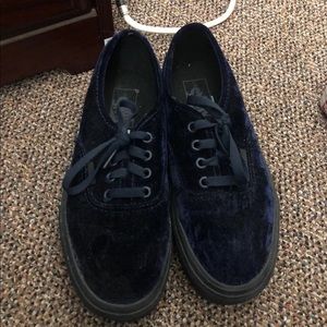 Authentic Navy Blue Velvet Vans